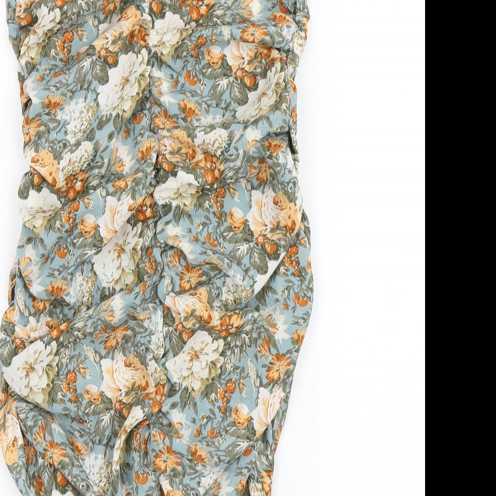 SheIn Womens Multicoloured Floral Polyester Bodycon  Size S  Sweetheart Zip - Off the Shoulder