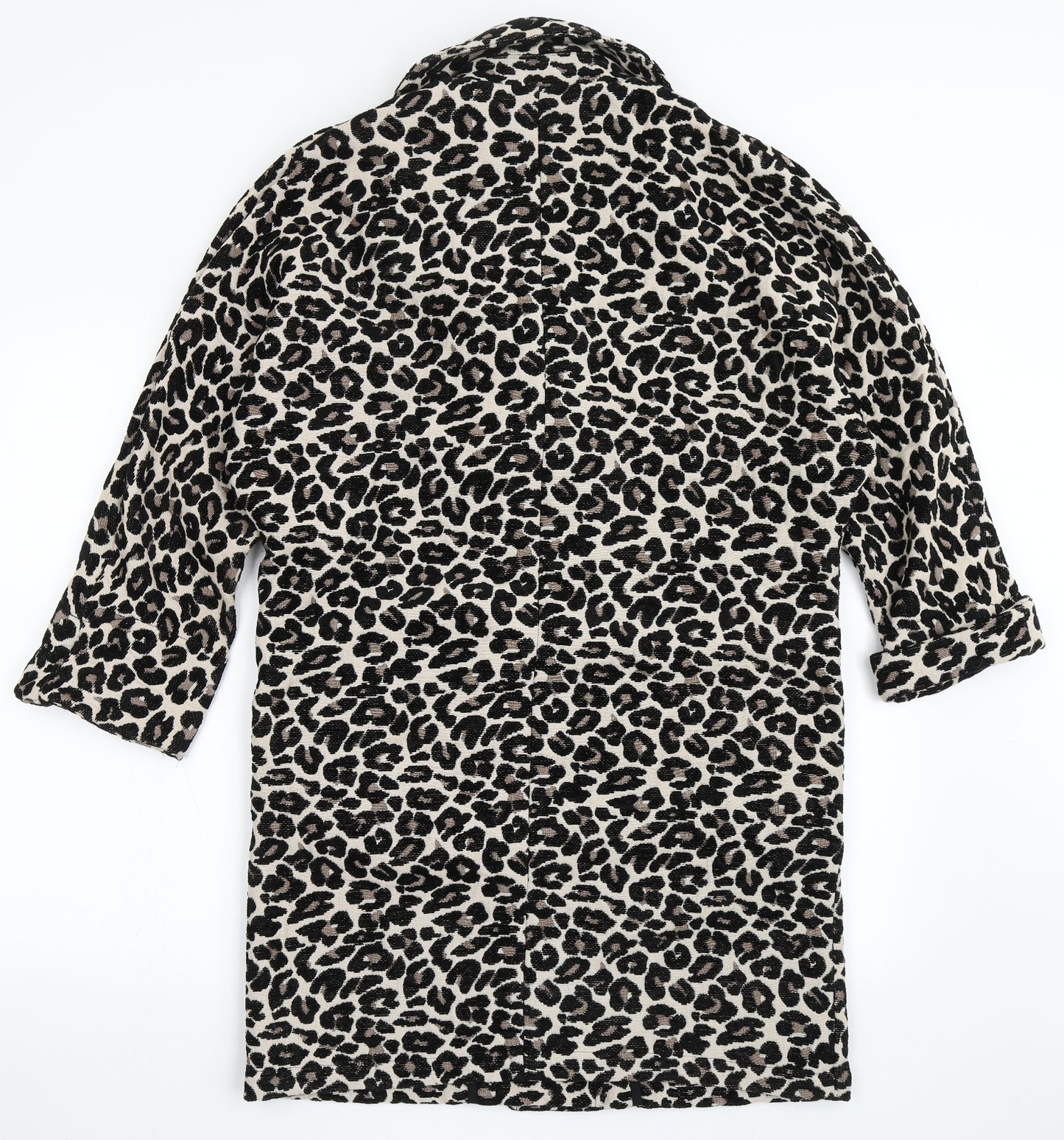 F&F Womens Brown Animal Print  Overcoat Coat Size 10  Button