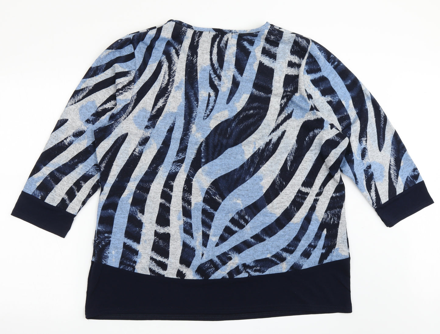 Gerard Womens Blue  Polyester Basic Blouse Size 22 Round Neck