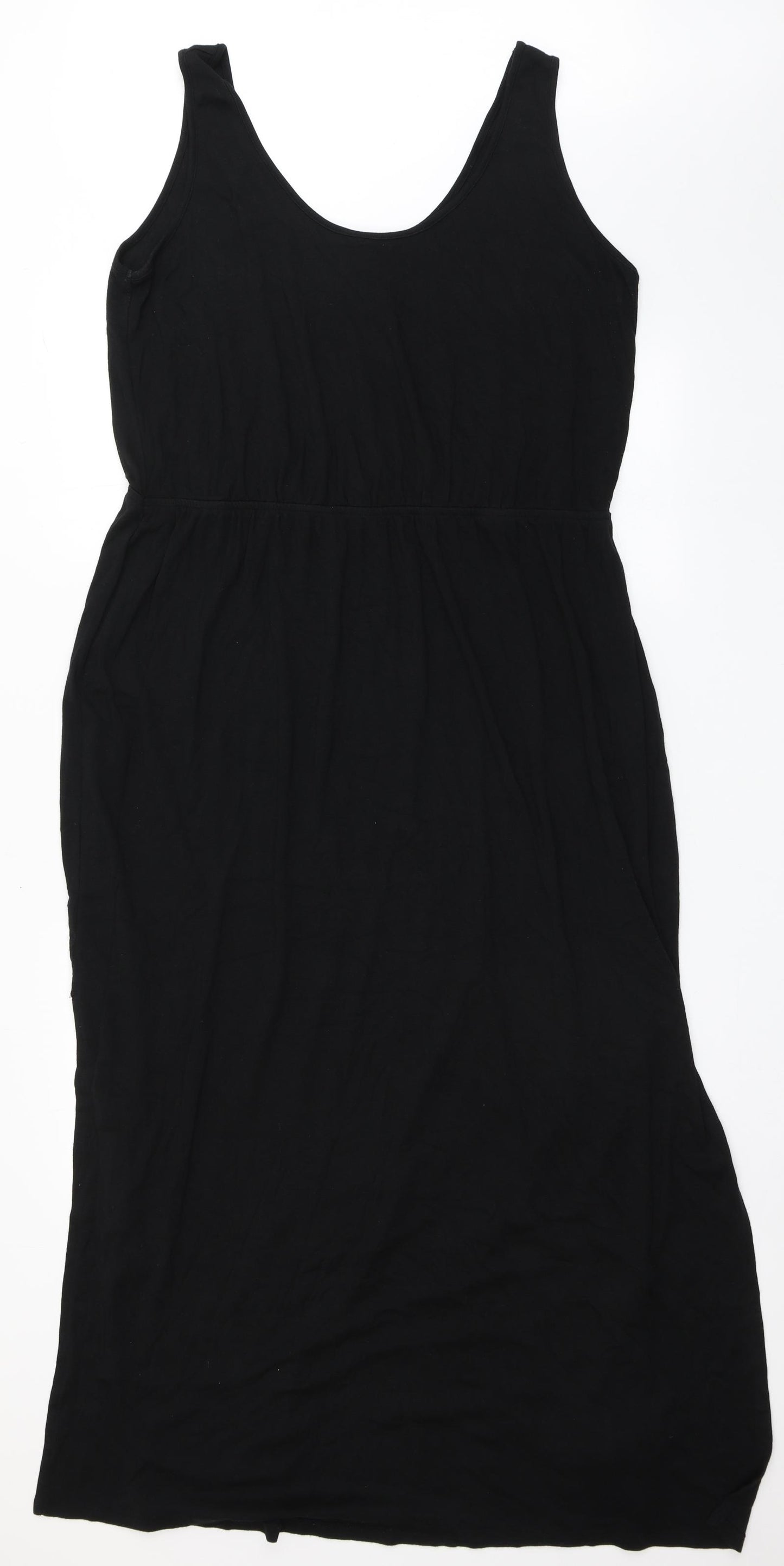 New Look Womens Black  Cotton Maxi  Size 24  Scoop Neck Pullover