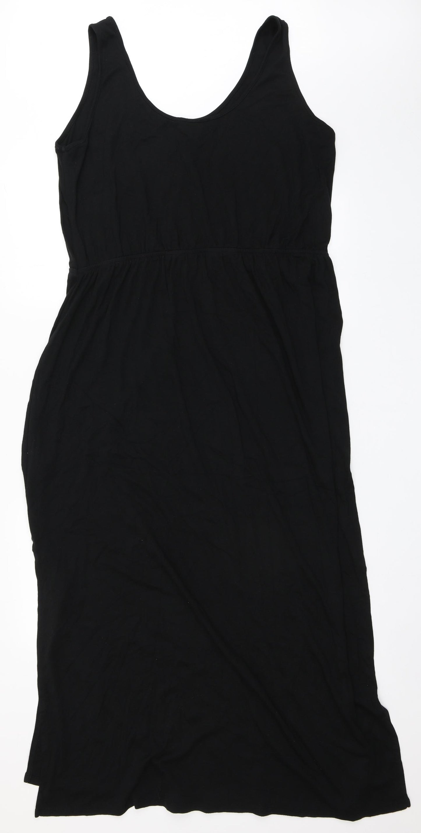 New Look Womens Black  Cotton Maxi  Size 24  Scoop Neck Pullover