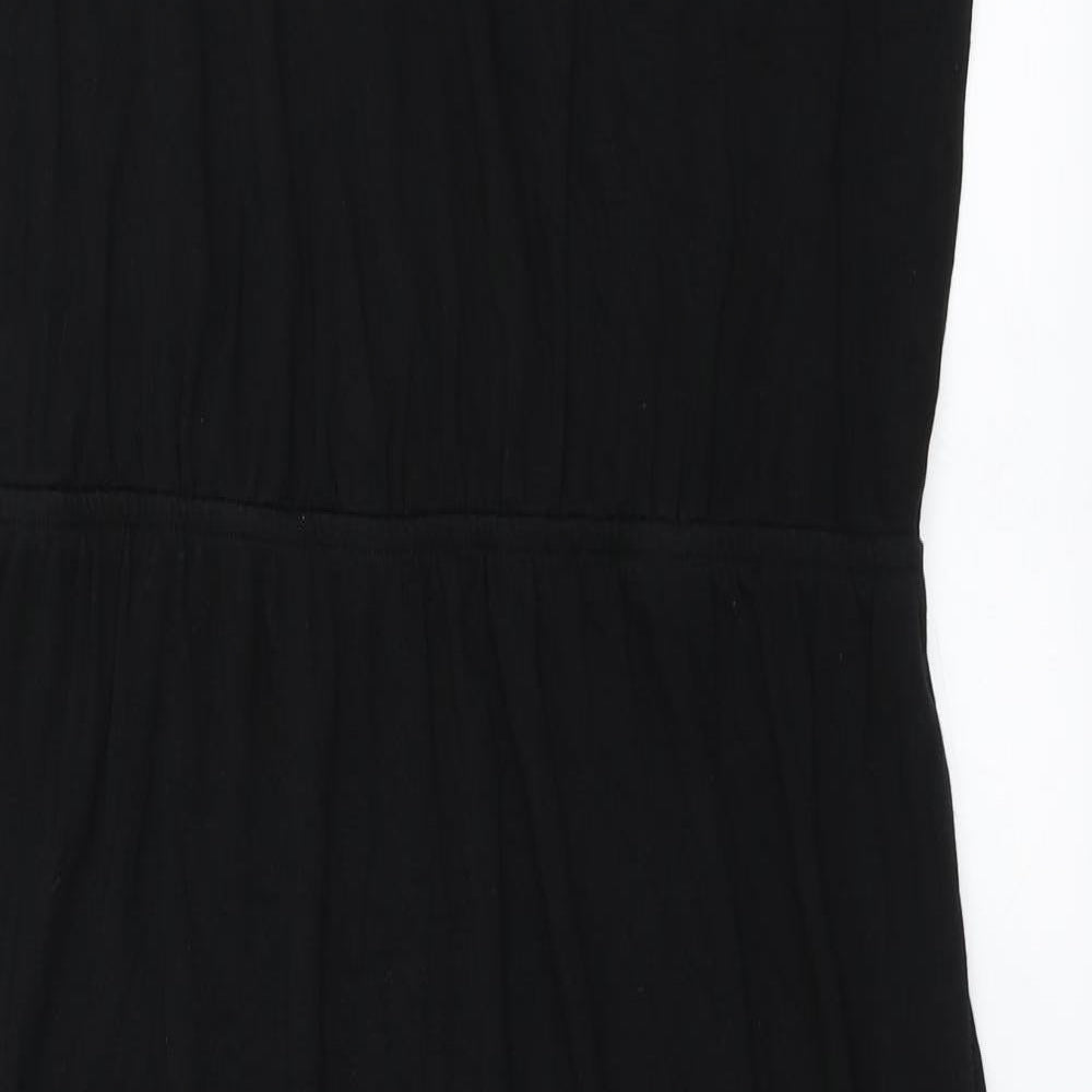 New Look Womens Black  Cotton Maxi  Size 24  Scoop Neck Pullover