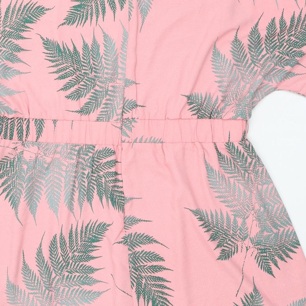 Glamorous Womens Pink  Polyester Fit & Flare  Size 24  V-Neck Zip