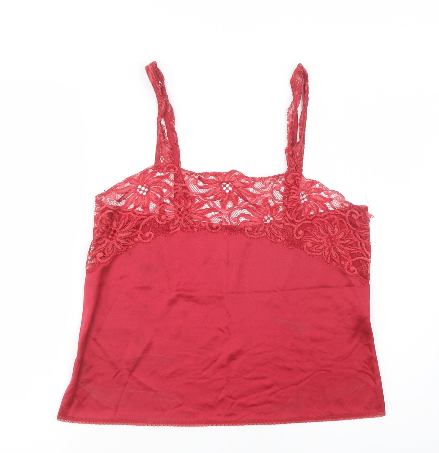 Charnos Womens Red  Polyester Cami Pyjama Top Size 12   - Lace Detail