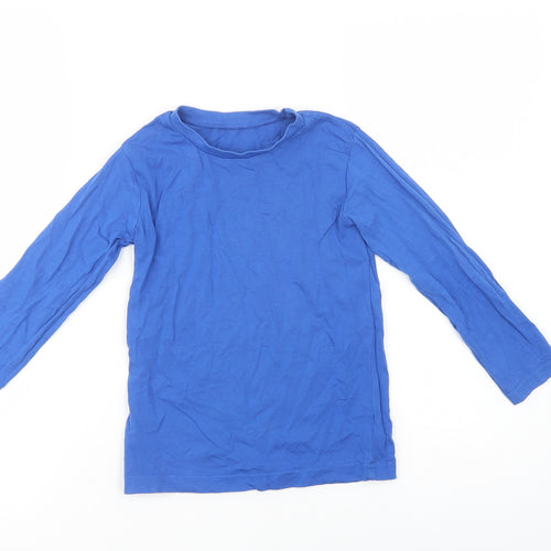 Dunnes Stores Boys Blue  Cotton Basic T-Shirt Size 5 Years Crew Neck Pullover