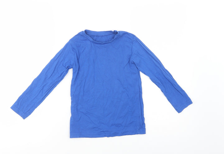 Dunnes Stores Boys Blue Cotton Basic T-Shirt Size 5 Years Crew Neck Pullover