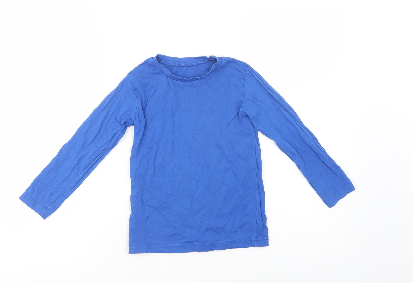 Dunnes Stores Boys Blue  Cotton Basic T-Shirt Size 5 Years Crew Neck Pullover