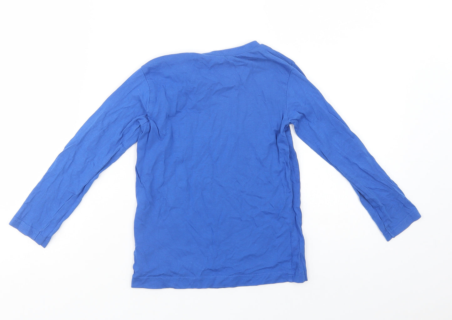 Dunnes Stores Boys Blue  Cotton Basic T-Shirt Size 5 Years Crew Neck Pullover
