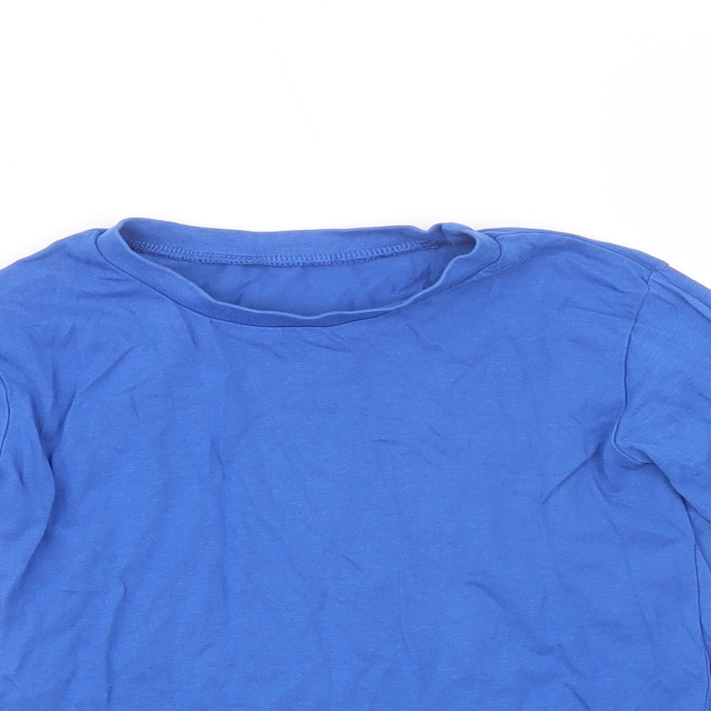 Dunnes Stores Boys Blue  Cotton Basic T-Shirt Size 5 Years Crew Neck Pullover