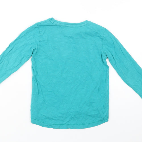 Dunnes Stores Boys Green  Cotton Basic T-Shirt Size 3-4 Years Crew Neck Pullover - Cool Kids