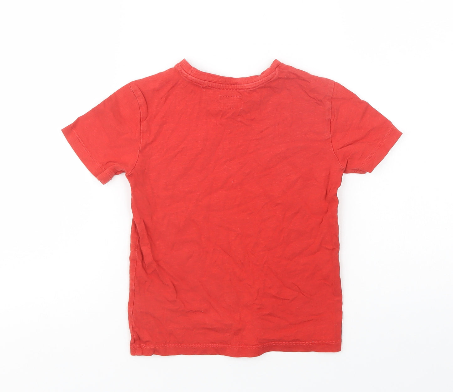 NEXT Boys Red  Cotton Basic Polo Size 4 Years Crew Neck Pullover