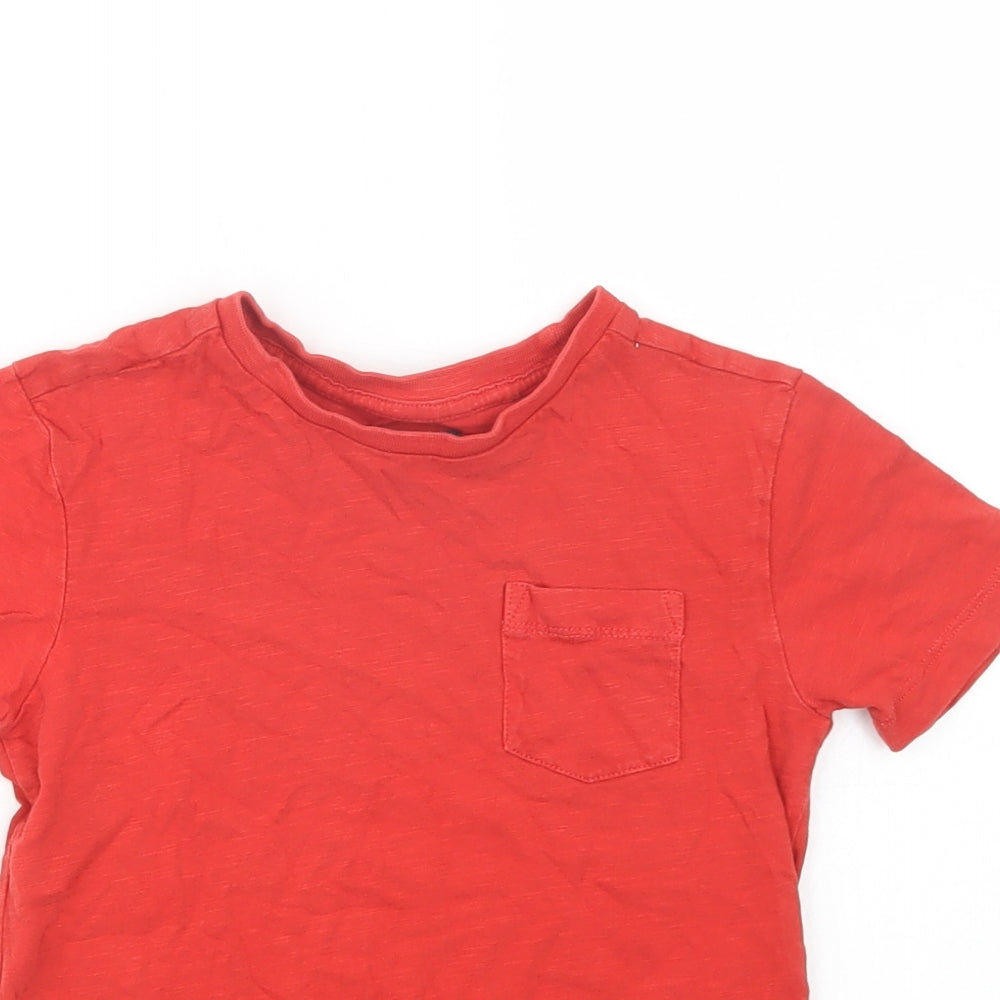 NEXT Boys Red  Cotton Basic Polo Size 4 Years Crew Neck Pullover