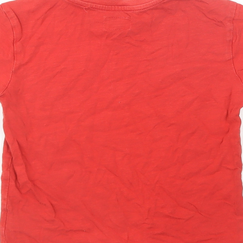 NEXT Boys Red  Cotton Basic Polo Size 4 Years Crew Neck Pullover