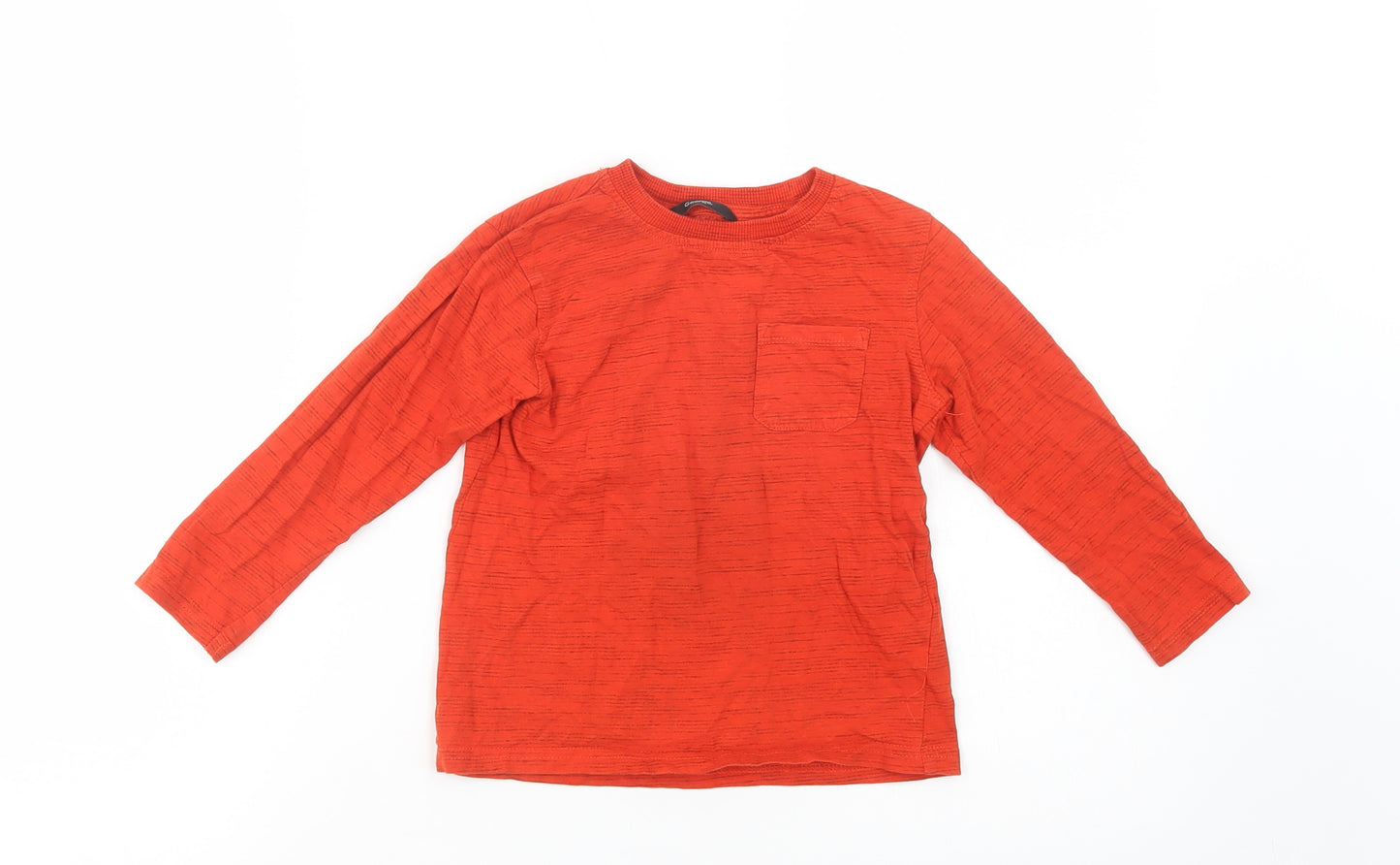 George Boys Orange  Cotton Basic T-Shirt Size 4-5 Years Crew Neck Pullover