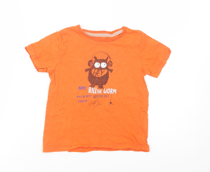 Cool Club Boys Orange Cotton Pullover Polo Size 4 Years Crew Neck Pullover - Wormland