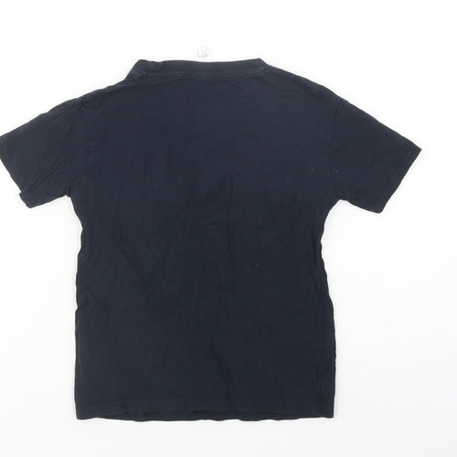 th Clothes Boys Blue  Cotton Basic T-Shirt Size 6 Years Crew Neck Pullover - Madeira
