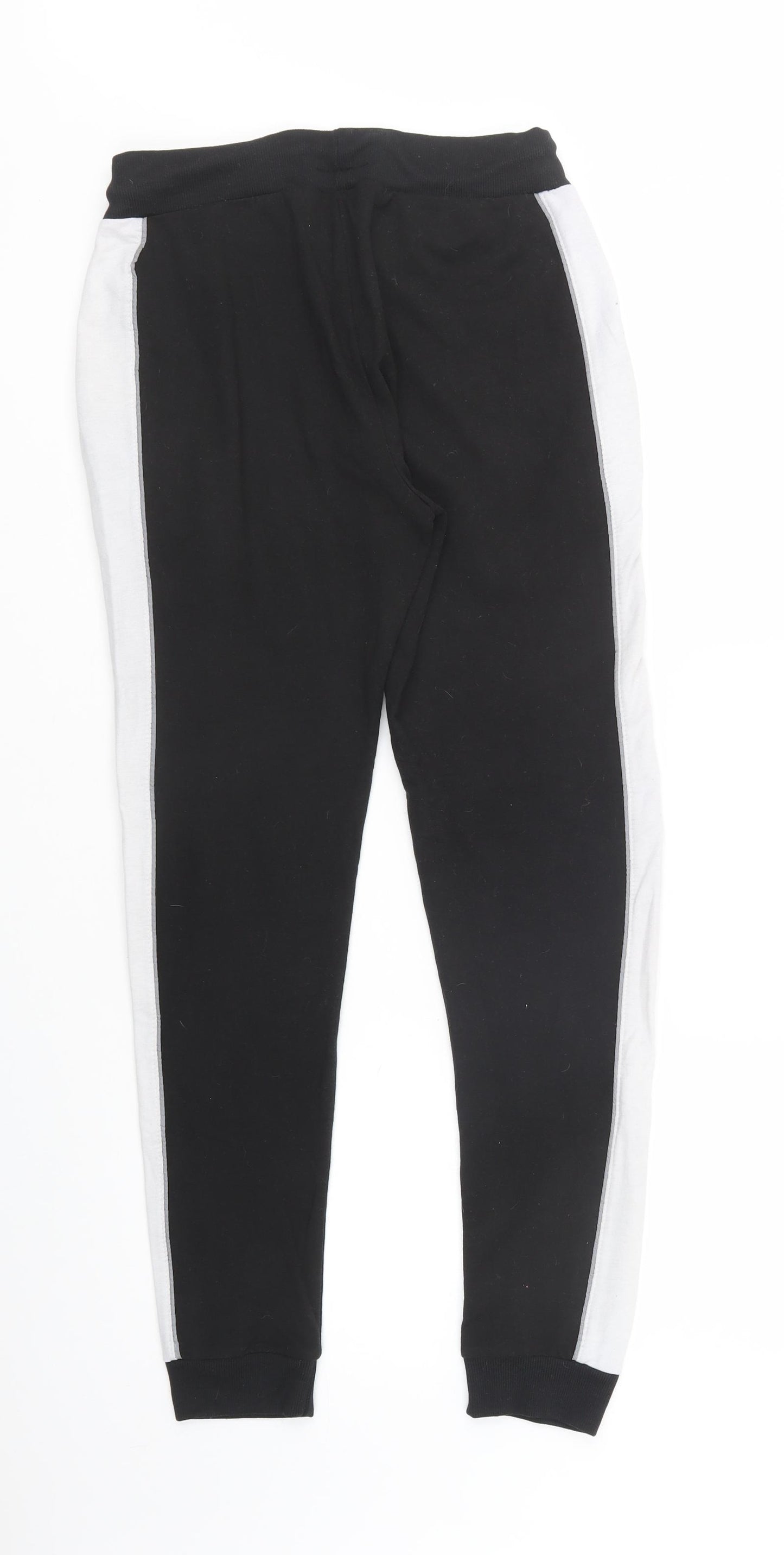 Boohoo Man Mens Black  Cotton Jogger Trousers Size S L30 in Regular Drawstring