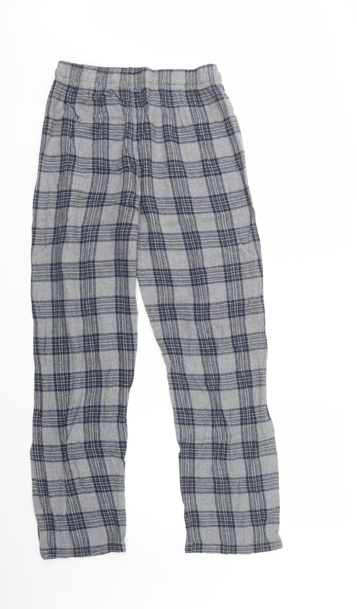 George Mens Grey Plaid Cotton  Pyjama Pants Size S  Drawstring