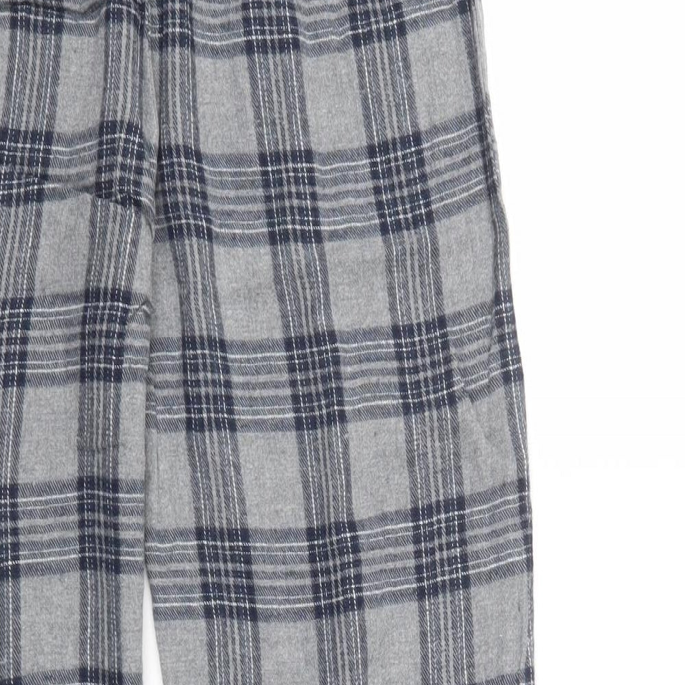 George Mens Grey Plaid Cotton  Pyjama Pants Size S  Drawstring