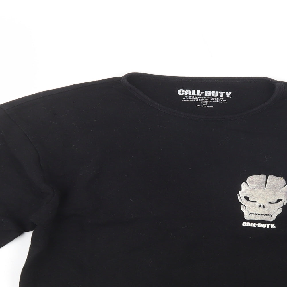 Primark Mens Black  Cotton  T-Shirt Size XS Crew Neck  - Call of Duty