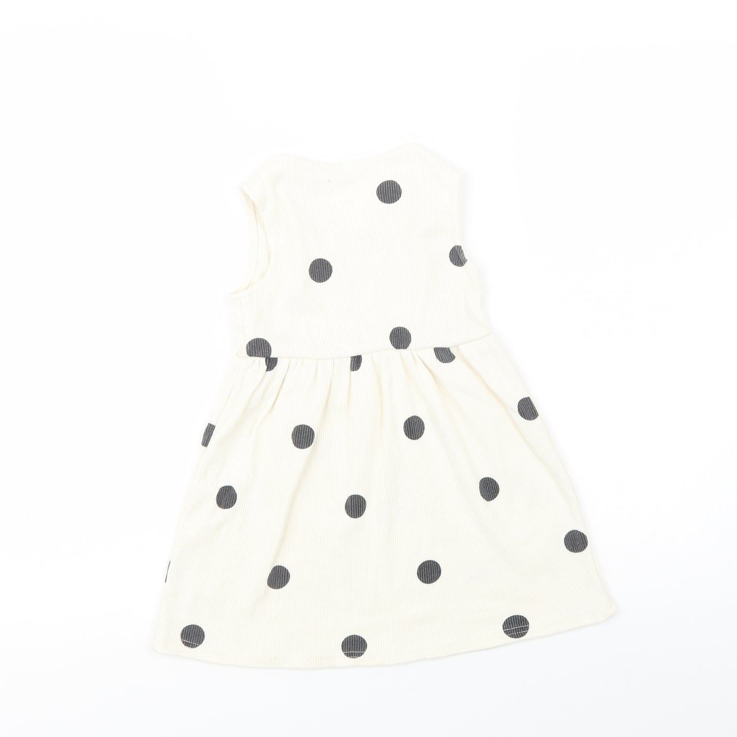 George Girls Ivory Polka Dot Polyester A-Line  Size 3-4 Years  V-Neck Pullover
