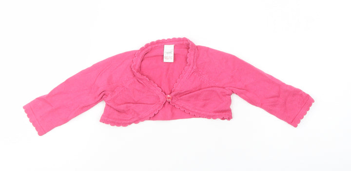 NEXT Baby Pink  Cotton Shrug Jumper Size 3-6 Months  Button