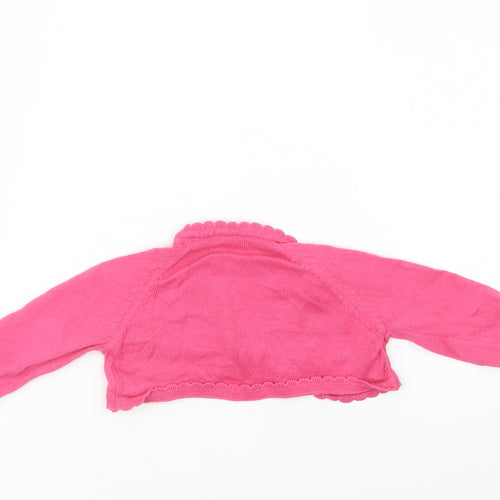 NEXT Baby Pink  Cotton Shrug Jumper Size 3-6 Months  Button