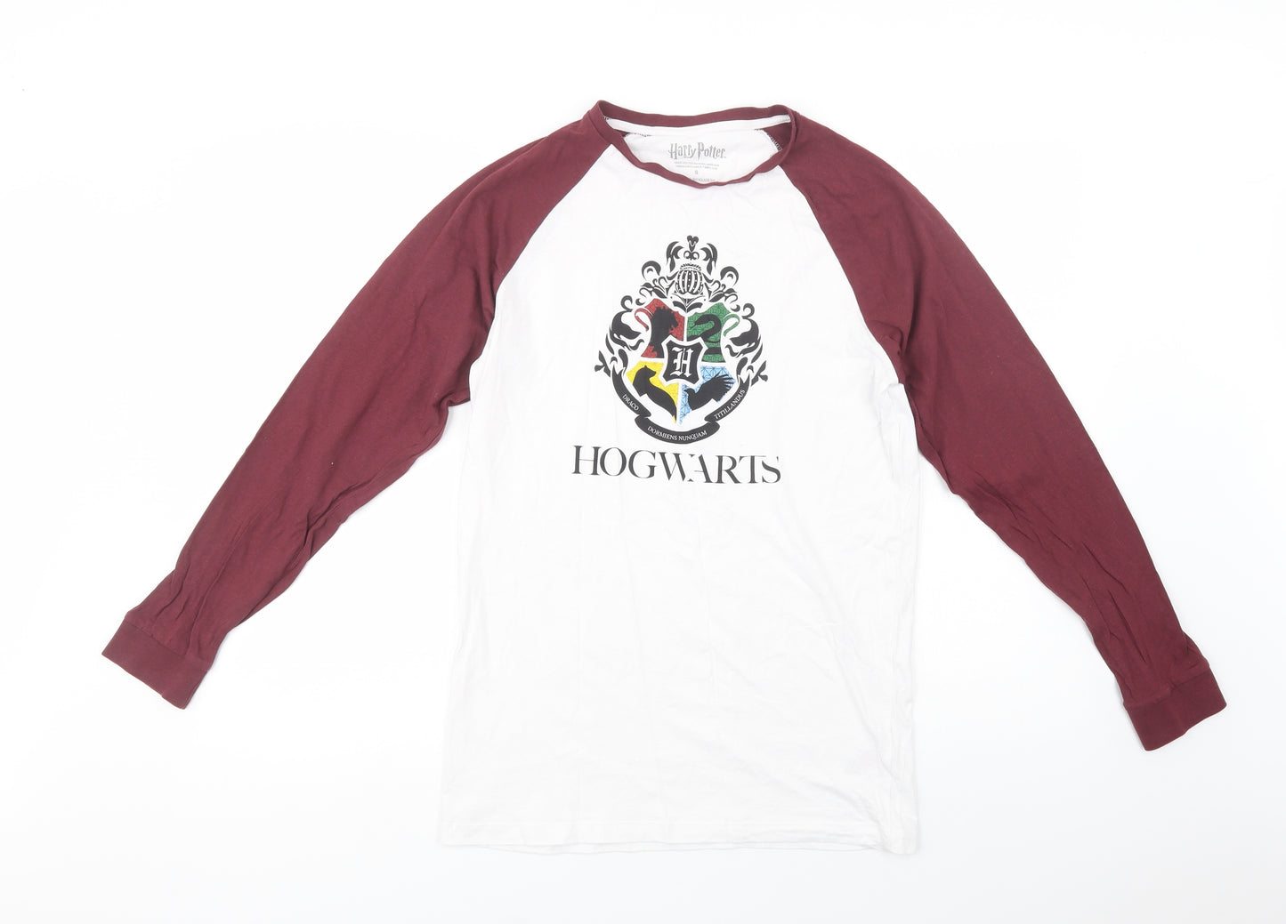 Primark Mens White Colourblock Cotton  Pyjama Top Size S  Pullover - Harry Potter