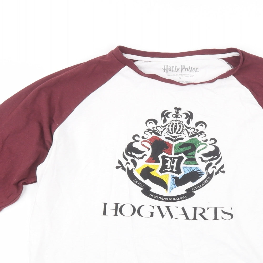 Primark Mens White Colourblock Cotton  Pyjama Top Size S  Pullover - Harry Potter