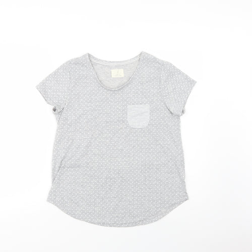 Matalan Womens Grey Polka Dot Polyester Top Pyjama Top Size S