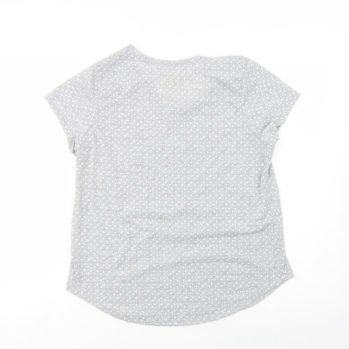 Matalan Womens Grey Polka Dot Polyester Top Pyjama Top Size S
