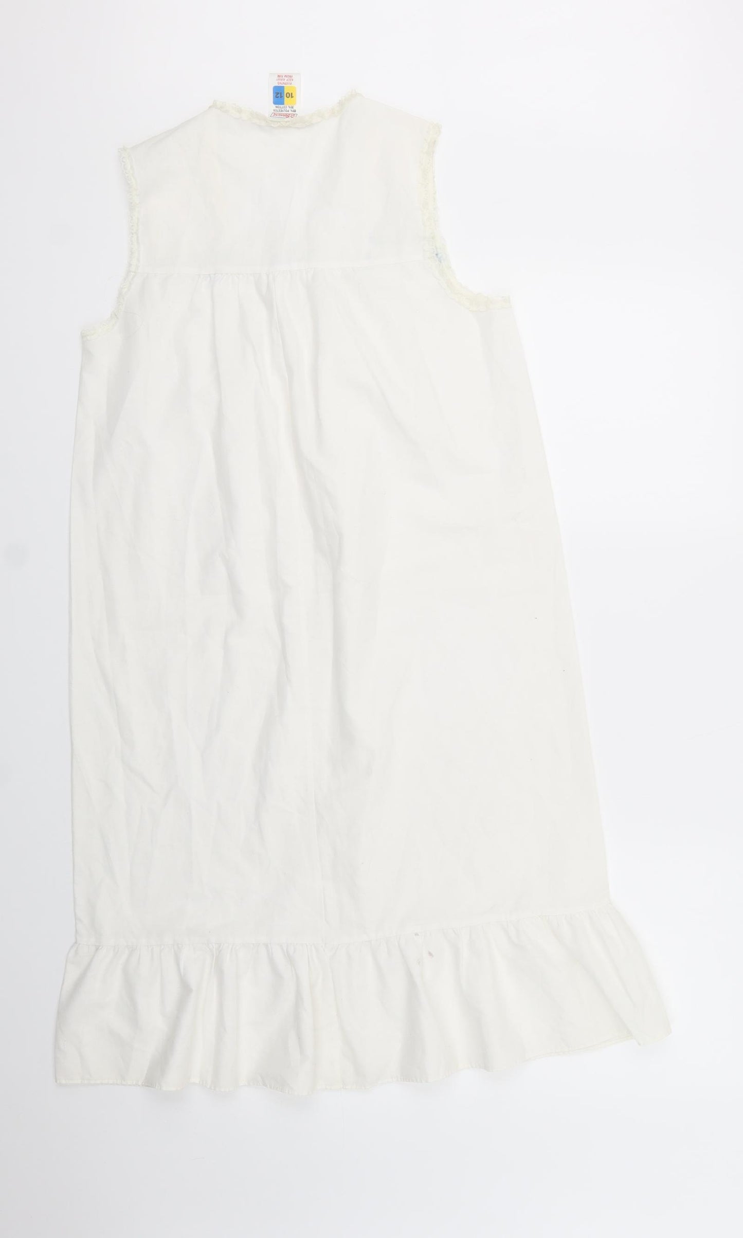 Dunnes Stores Womens White  Polyester Chemise Dress Size 10