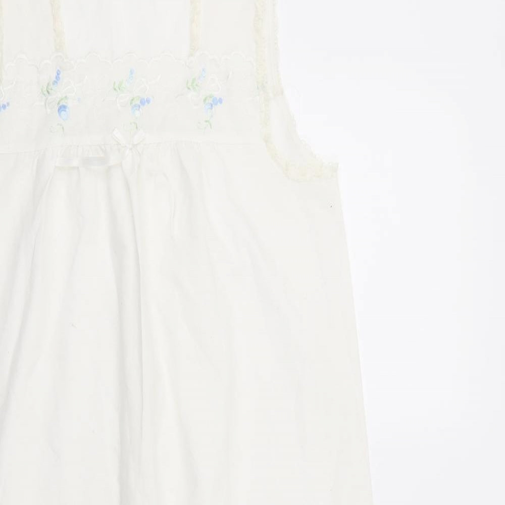 Dunnes Stores Womens White  Polyester Chemise Dress Size 10