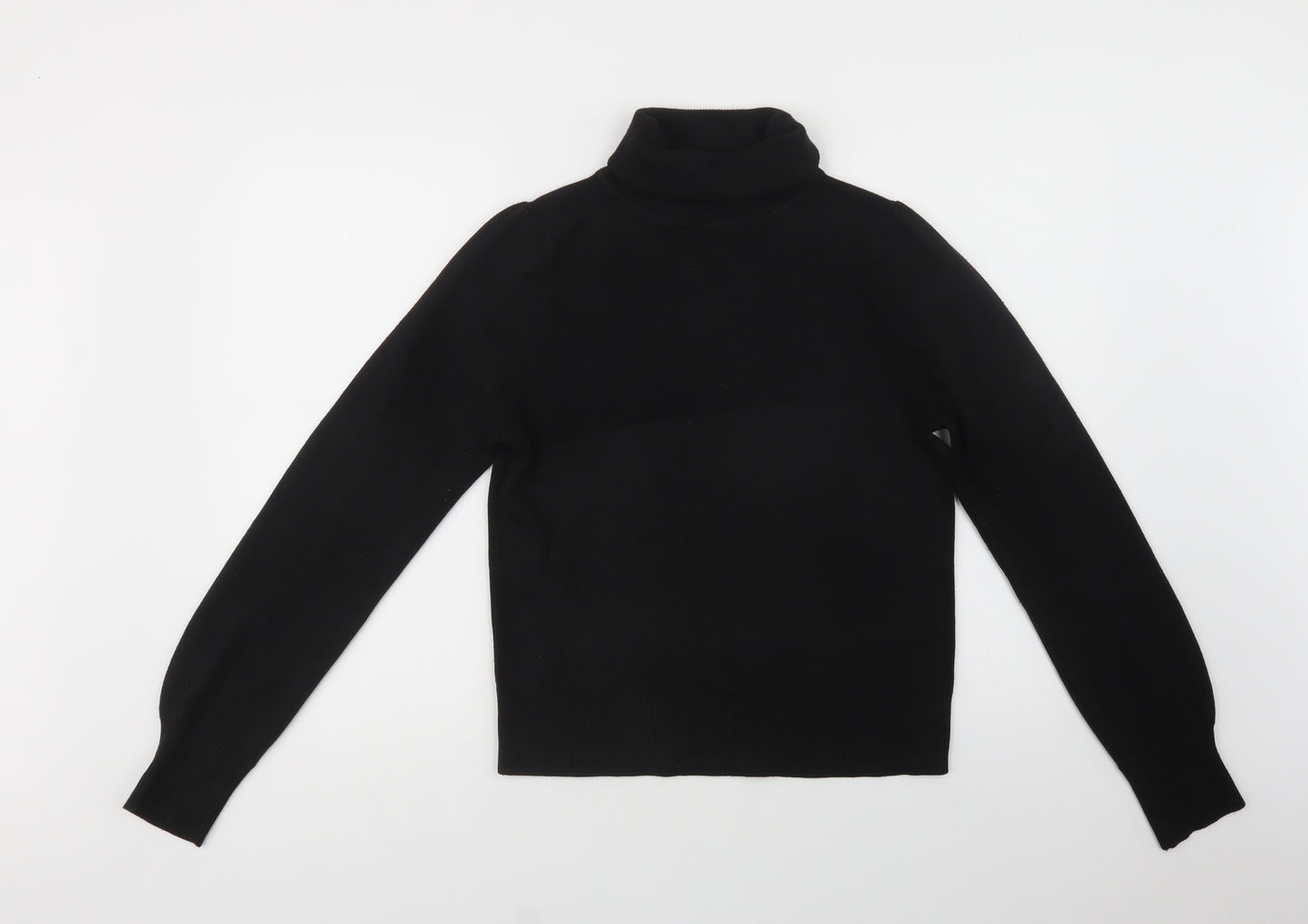 F&F Womens Black Roll Neck  Acrylic Pullover Jumper Size 16