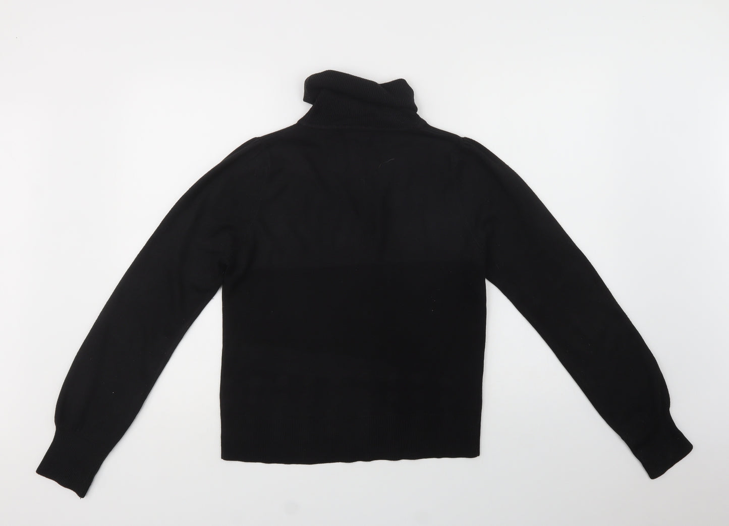 F&F Womens Black Roll Neck  Acrylic Pullover Jumper Size 16