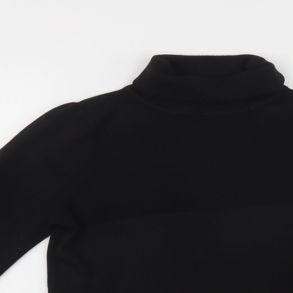 F&F Womens Black Roll Neck  Acrylic Pullover Jumper Size 16