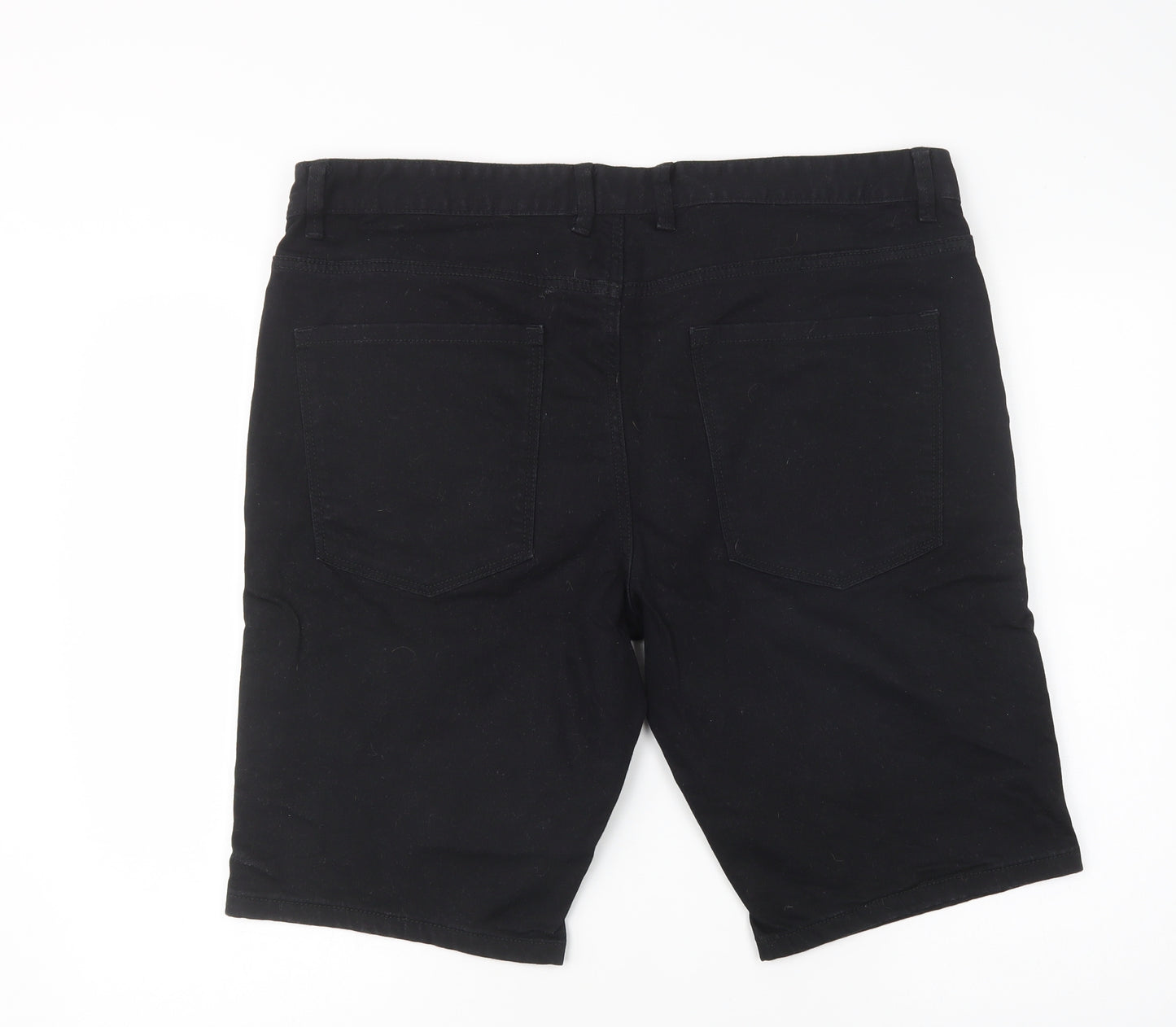 NEXT Mens Black  Cotton Chino Shorts Size 40 L11 in Regular Button