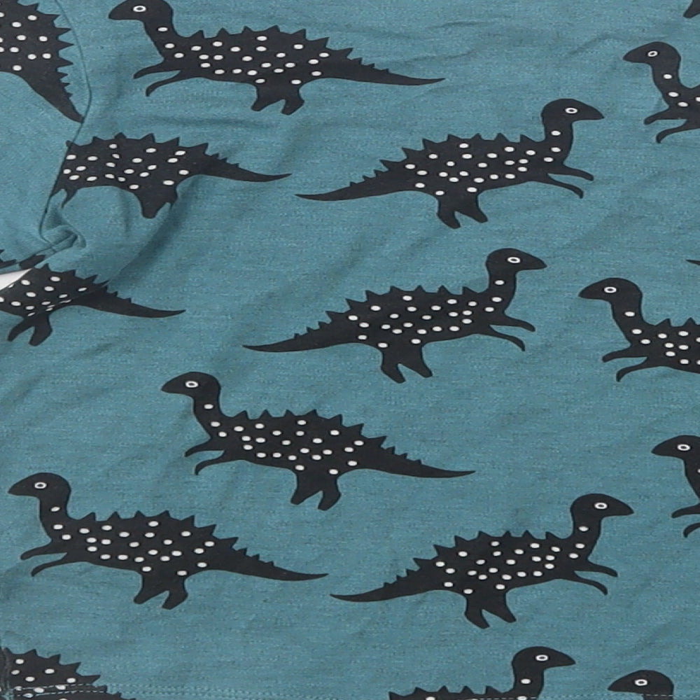 NEXT Boys Green Geometric Cotton Pullover T-Shirt Size 3-4 Years Crew Neck Pullover - Dinosaur Print