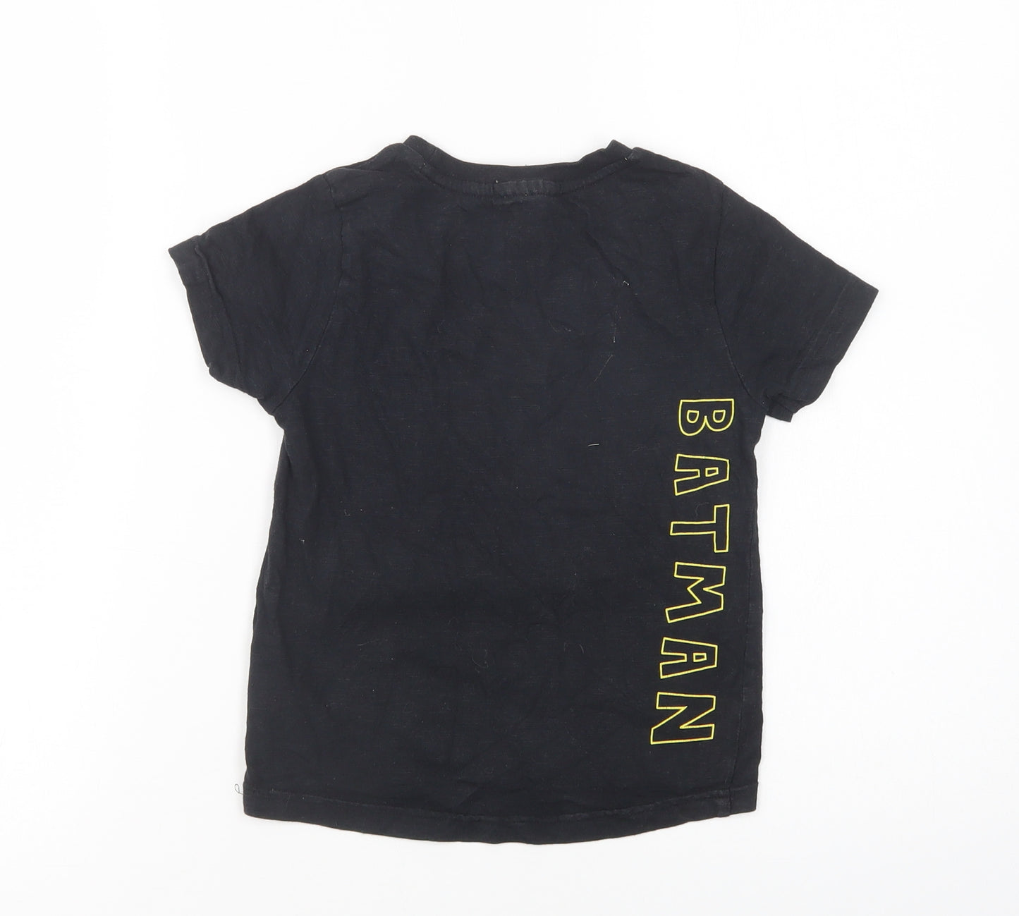 F&F Boys Black  Cotton Pullover Polo Size 4-5 Years Crew Neck Pullover - Bat
