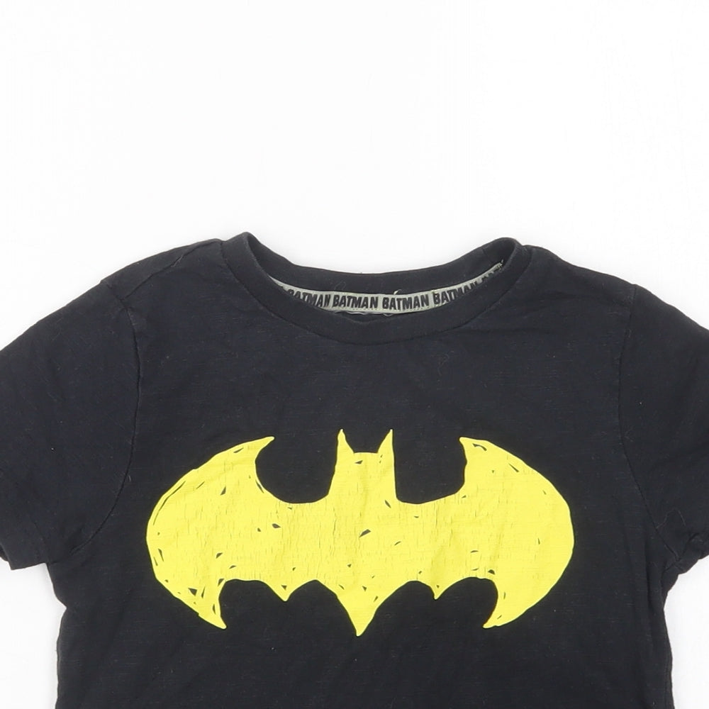 F&F Boys Black  Cotton Pullover Polo Size 4-5 Years Crew Neck Pullover - Bat