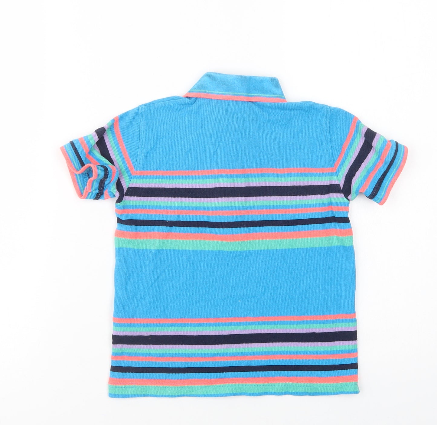 Blue Zoo Boys Blue Striped Cotton Pullover Polo Size 4-5 Years Collared Button