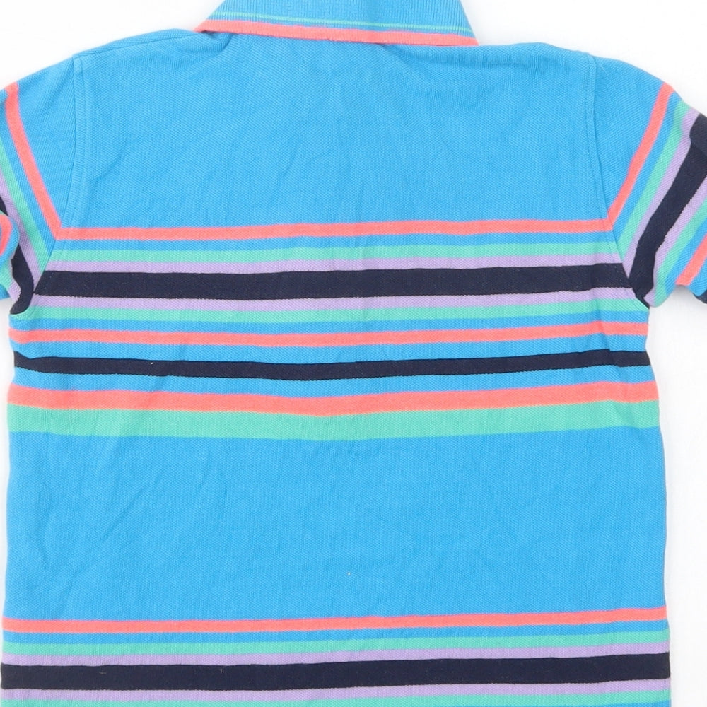 Blue Zoo Boys Blue Striped Cotton Pullover Polo Size 4-5 Years Collared Button