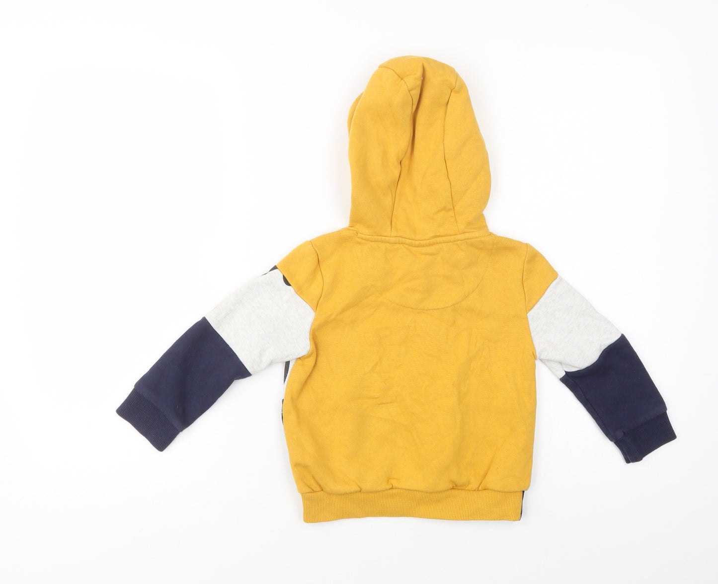 F&F Girls Yellow Colourblock Cotton Pullover Hoodie Size 3-4 Years  Pullover - Mickey and Friends