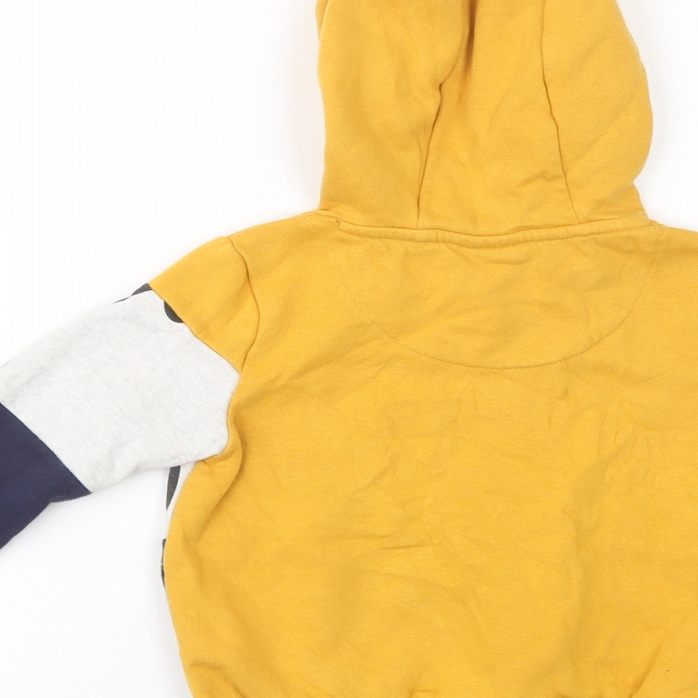 F&F Girls Yellow Colourblock Cotton Pullover Hoodie Size 3-4 Years  Pullover - Mickey and Friends