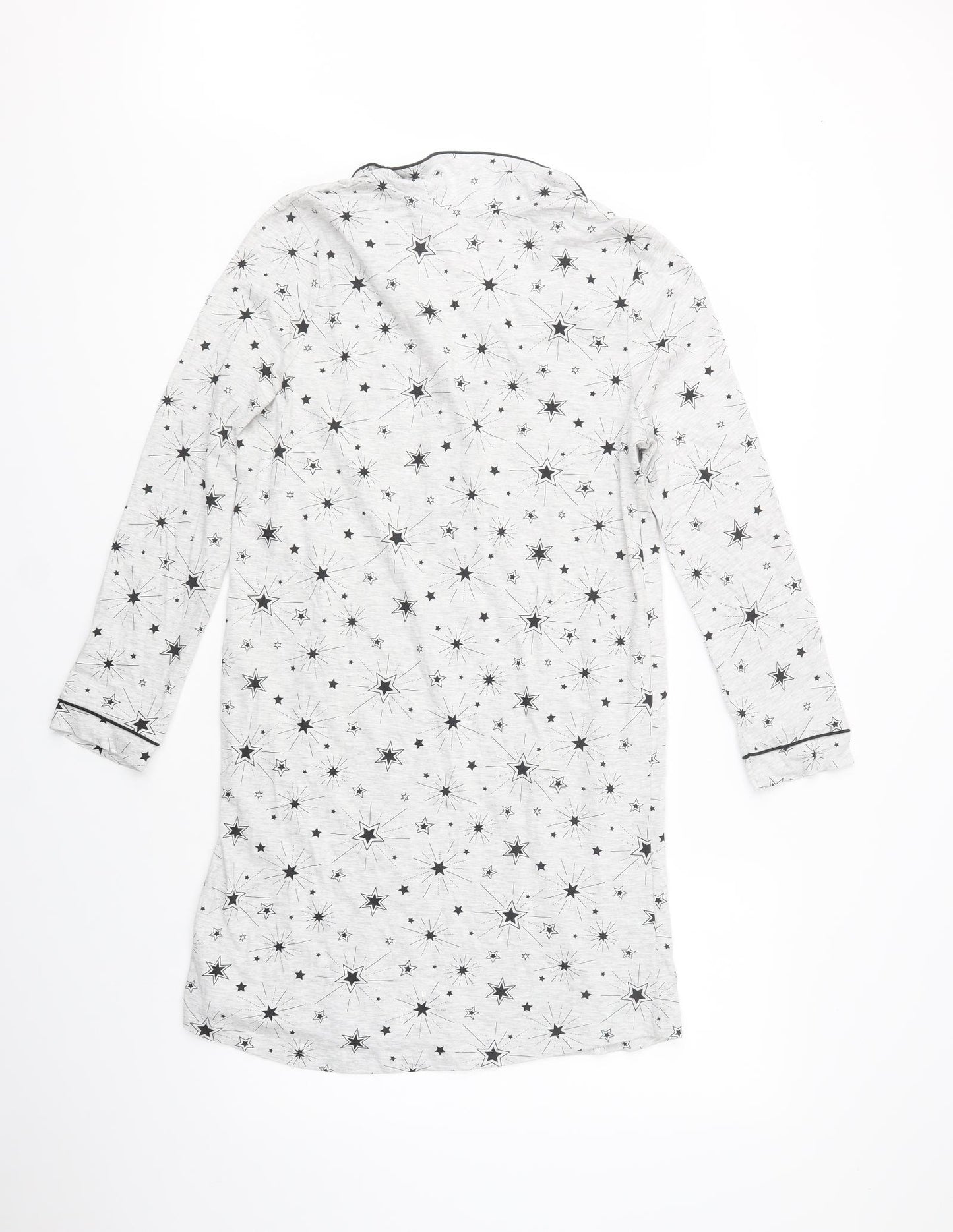 TU Womens Grey Geometric Cotton Chemise Dress Size 12  Button - Star Print