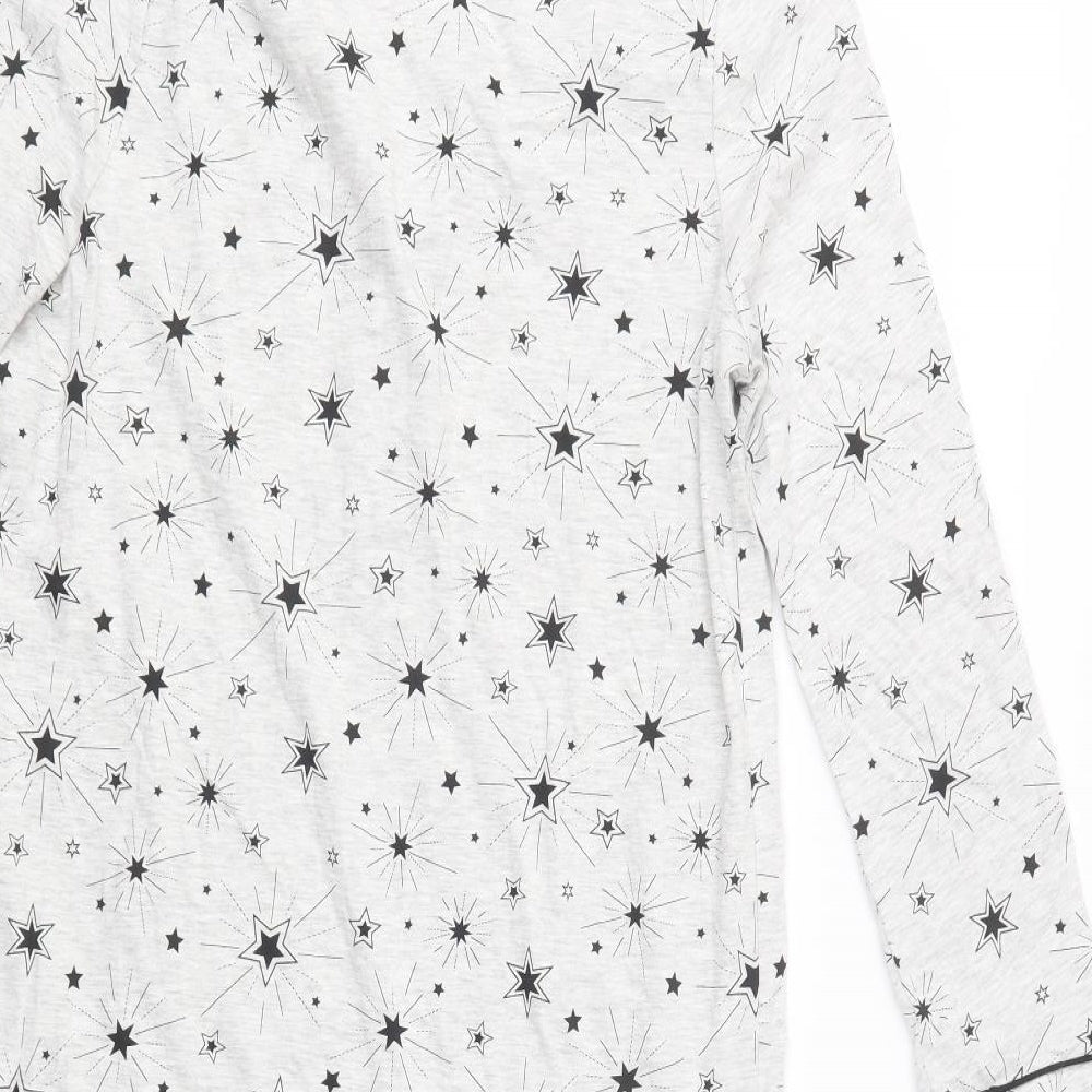 TU Womens Grey Geometric Cotton Chemise Dress Size 12  Button - Star Print