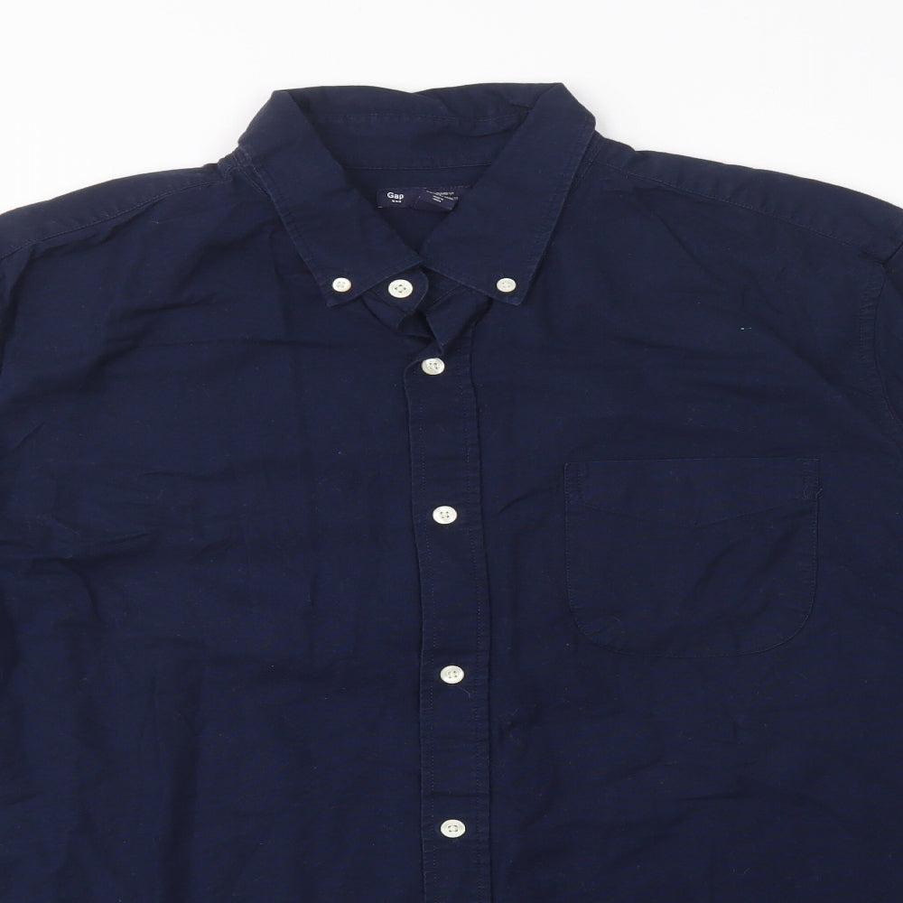 Gap Mens Blue  Cotton  Button-Up Size XL Collared Button