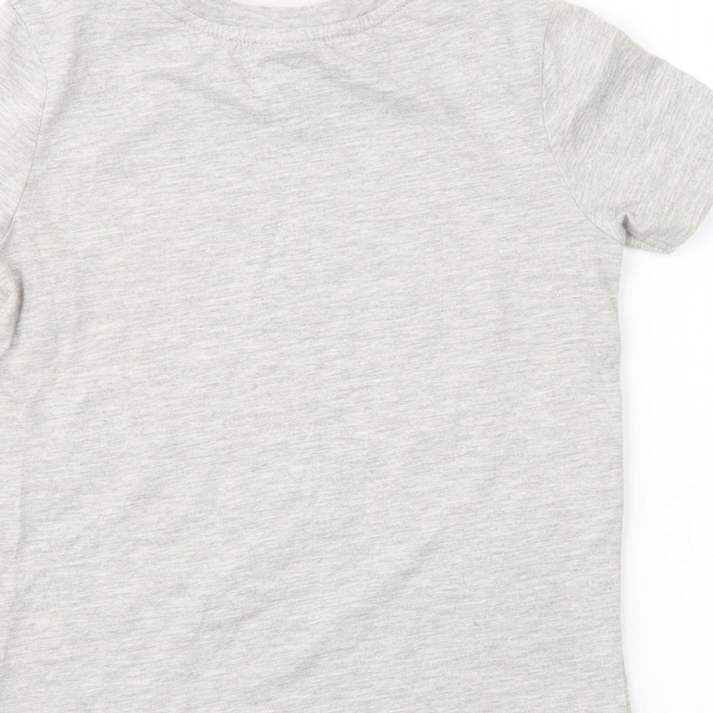 George Boys Grey  Cotton Basic T-Shirt Size 4-5 Years Crew Neck Pullover - Hulk