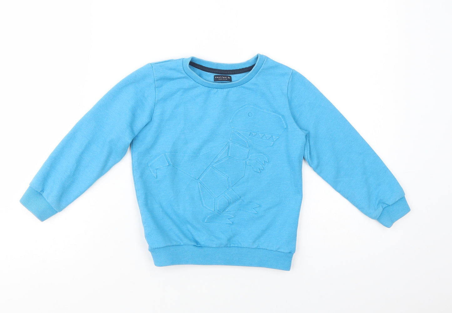 NEXT Boys Blue  Cotton Pullover Sweatshirt Size 3-4 Years  Pullover - Dino