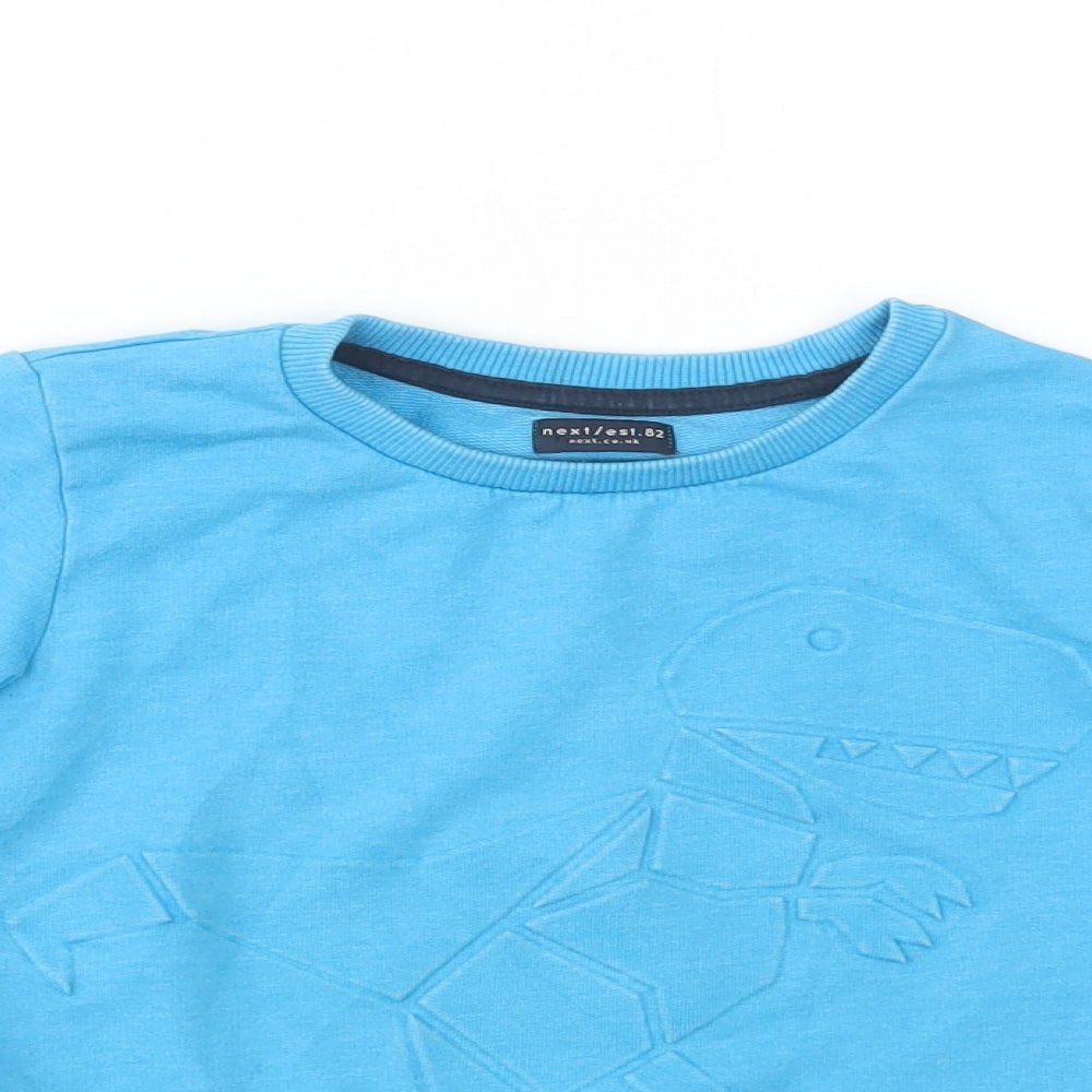NEXT Boys Blue  Cotton Pullover Sweatshirt Size 3-4 Years  Pullover - Dino